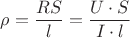 $\rho=\dfrac{RS}{l}=\dfrac{U\cdot S}{I\cdot l}$