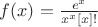 $f(x)=\frac{e^{x}}{x^{x}[x]!}$