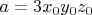 $a=3x_0y_0z_0$