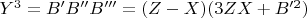 $Y^3=B'B''B'''=(Z-X)(3ZX+B'^2)$