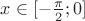 $x\in[-\frac{\pi}{2};0]$