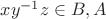 $xy^{-1}z\in B,A$