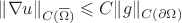 $\[\|\nabla u\|_{C(\overline{\Omega})}\leqslant C\|g\|_{C(\partial\Omega)}\]$