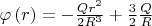 $\varphi \left(r \right)=-\frac{Q{r}^{2}}{2{R}^{3}}+\frac{3}{2}\frac{Q}{R}$