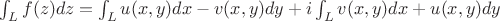 $\int_L f(z)dz=\int_L u(x,y)dx-v(x,y)dy+i \int_L v(x,y)dx+u(x,y)dy$