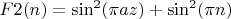 $ F2 (n) = \sin^2(\pi a z) + \sin^2(\pi n) $