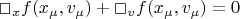 \Box_{x}f(x_{\mu},v_{\mu})  +  \Box_{v}f(x_{\mu},v_{\mu}) =0