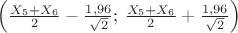 $\left(\frac{X_5+X_6}{2}-\frac{1,96}{\sqrt{2}};\, \frac{X_5+X_6}{2}+\frac{1,96}{\sqrt{2}}\right)$