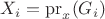 $X_i = \operatorname{pr}_x(G_i)$