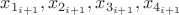 $x_{1_{i+1}},x_{2_{i+1}},x_{3_{i+1}},x_{4_{i+1}}$