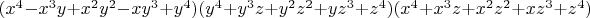 $(x^4 - x^3 y + x^2 y^2 - x y^3 + y^4) (y^4 + y^3 z + y^2 z^2 + y z^3 + z^4) (x^4 + x^3 z + x^2 z^2 + x z^3 + z^4)$