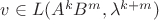 $v\in L(A^kB^m,\lambda^{k+m})$