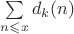 $\sum\limits_{n\leqslant x}d_k(n)$
