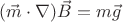 $(\vec{m}\cdot\nabla)\vec{B}=m\vec{g}$