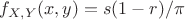 $f_{X,Y}(x,y)=s(1-r)/\pi$ $f_{X,Y}(x,y)=s(1-r)/\pi$