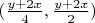 $(\frac {y+2x} 4,\frac {y+2x} 2)$
