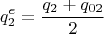 $$q_2^e=\frac {q_2+q_{02}}{2}$$