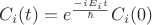 $C_i(t) = e^{\frac{-iE_it}{\hbar}}C_i(0)$