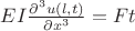 $ EI \frac { \partial^3 u(l,t)} {\partial {x^3}}=Ft