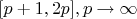 $[p+1,2p], p \rightarrow \infty$