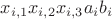 $x_{i,1}x_{i,2}x_{i,3} a_{i} b_{i} $ $x_{i,1}x_{i,2}x_{i,3} a_{i} b_{i} $