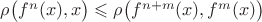 $\rho\bigl(f^n(x),x\bigr)\leqslant\rho\bigl(f^{n+m}(x),f^m(x)\bigr)$