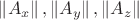 $\left\|A_x\right\|,\left\|A_y\right\|,\left\|A_z\right\| $
