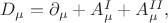 $D_\mu=\partial_\mu+A^I_\mu+A^{II}_\mu,$