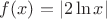 $f(x) = |2\ln x|$