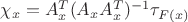 $\chi_x=A_x^T(A_xA_x^T)^{-1}\tau_{F(x)}$
