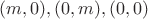 $(m,0), (0,m), (0,0)$