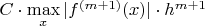 $C\cdot\max\limits_x|f^{(m+1)}(x)|\cdot h^{m+1}$