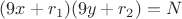 $(9x+r_1)(9y+r_2)=N$