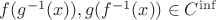 $f(g^{-1}(x)), g(f^{-1}(x)) \in C^{\inf}$