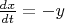 $\frac{dx}{dt}=-y$