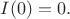 $I(0)=0.$