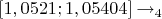 $[1,0521;1,05404] \to _4$