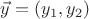 $\vec y=(y_1,y_2)$