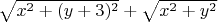 $\sqrt{x^2+(y+3)^2}+\sqrt{x^2+y^2}$