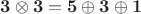 $\mathbf 3 \otimes \mathbf 3= \mathbf 5 \oplus \mathbf 3 \oplus \mathbf 1$