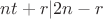 $nt+r|2n-r$
