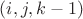 $(i, j, k-1)$