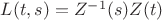 $L(t,s)=Z^{-1}(s)Z(t)$