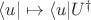 $\langle u|\mapsto \langle u| U^\dagger$