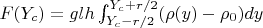 $F(Y_c)=g l h\int_{Y_c-r/2}^{Y_c+r/2}(\rho (y)-\rho_0)dy$