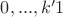 ${0, . . . , k &minus; 1}$