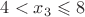 $4<x_3\leqslant 8 $