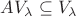 $AV_\lambda \subseteq V_\lambda$
