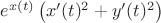 $e^{x(t)} \left( x'(t)^2 + y'(t)^2 \right)$
