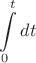 $\displaystyle\int\limits_0^t dt$ $\displaystyle\int\limits_0^t dt$